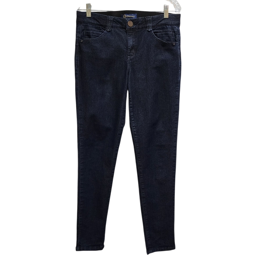 Democracy Jeans Womens Sz 10 Blue Stretch Denim Absolution Skinny Distressed
